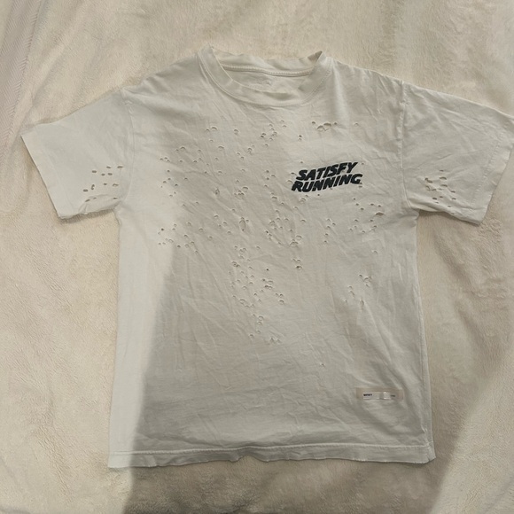 Satisfy Running Distressed White T-Shirt - Picture 2 of 3